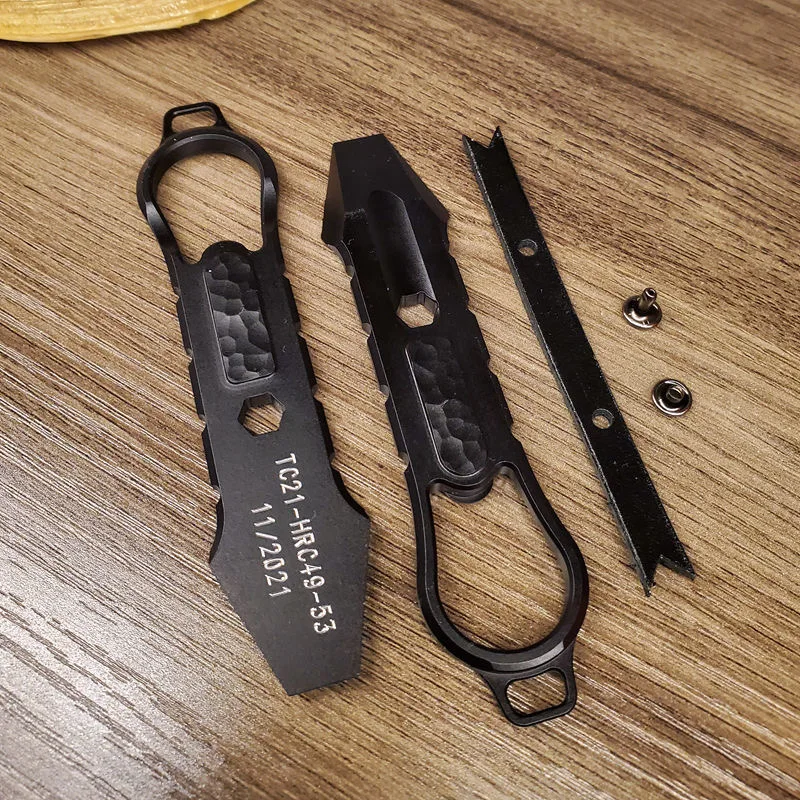 Imagem -05 - Titanium Alloy Multifuncional Edc Crowbar Abridor de Garrafas Bit Hexagonal Lanyard Included Outdoor Pocket Tools 110 mm Tc21