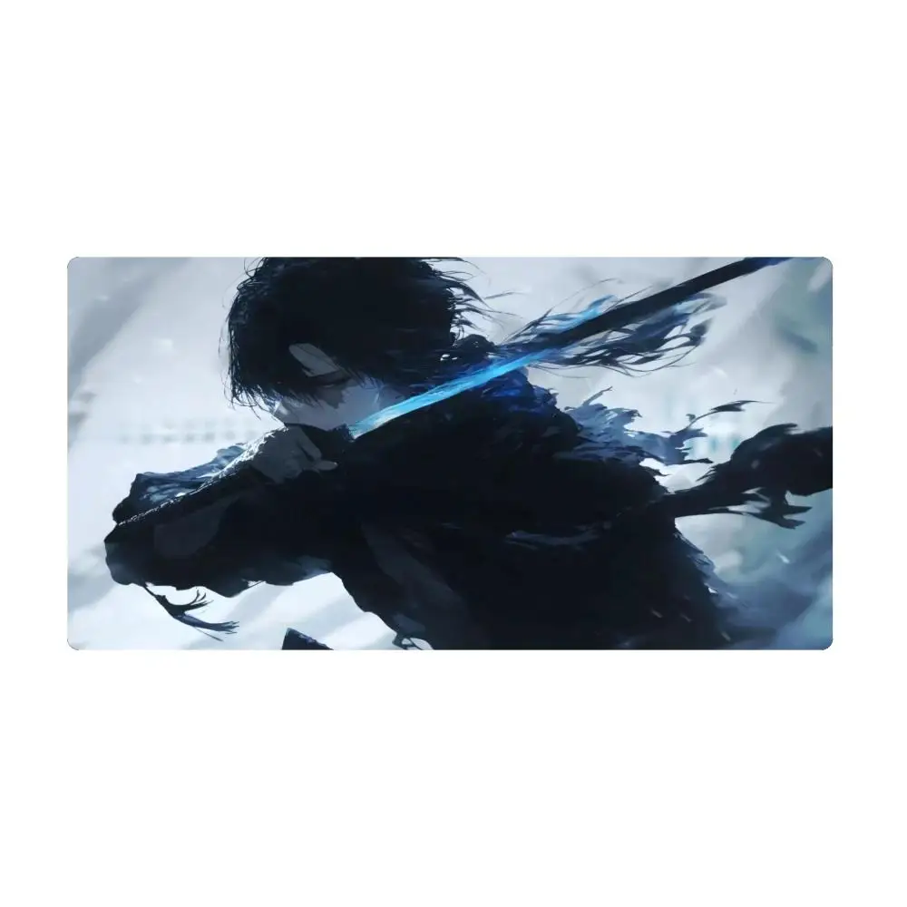 Tapete de mouse com estampa de espadachim vibrante, fundo de borracha antiderrapante, lavável, perfeito para trabalho, jogos e mesas de escritório