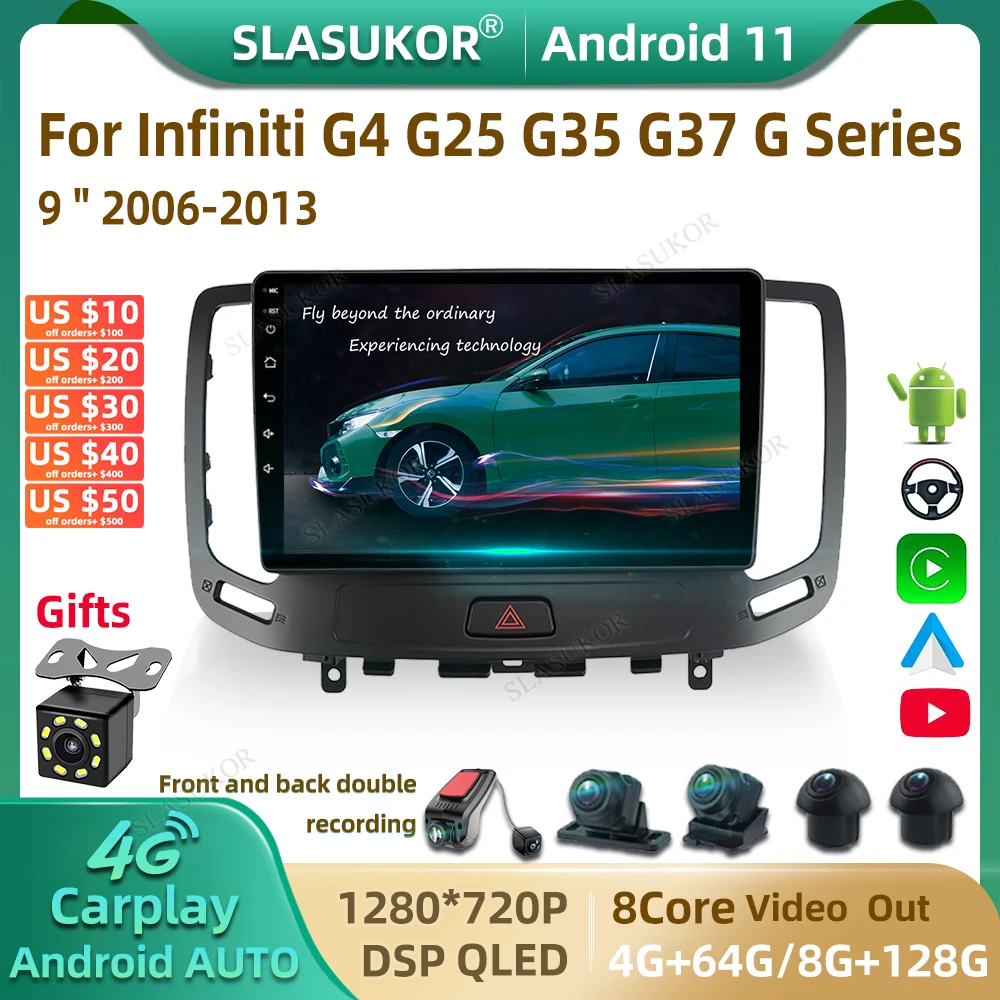 جديد 9 بوصة لإنفينيتي G4 G25 G35 G37 2006-2013 راديو السيارة الاندورويد الوسائط المتعددة مشغل فيديو سيارة الصوت مشغل استريو الملاحة