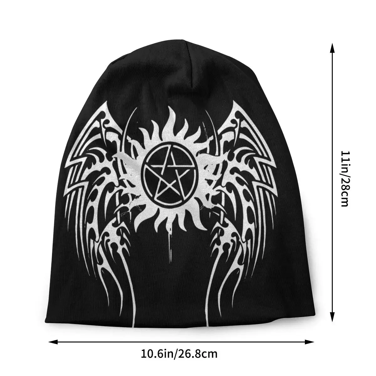 Supernatural Lucifer Black Satan Demon Devil Cap Vintage Ski Skullies Beanies Hats Female Thermal Elastic Bonnet Knitted Hat