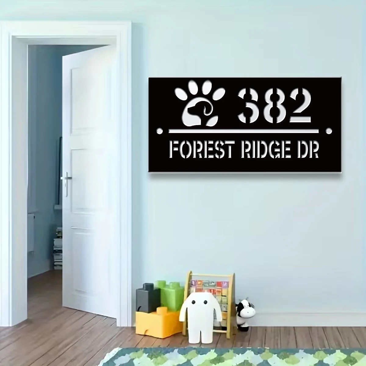 1Pc Custom cute pet Number&Text Acrylic House Number Door Street Sign Plaque,Home Room Garden Decor,Birthday Wedding Gift view 4