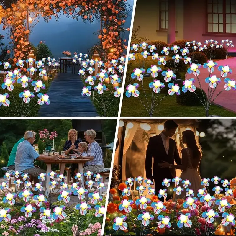 1PC Solar Firefly Flower LED Lights,Outdoor Waterproof 2 Modes Decoration Lamp,Landscape Lighting For Garden,Lawn,Patio,Pathway
