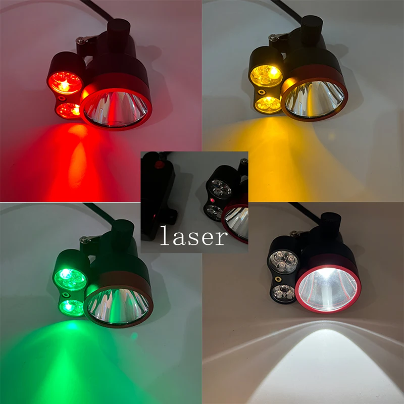 Night Vision Lamp Hunting Light White Green Yellow Red LED Headlamp with Laser