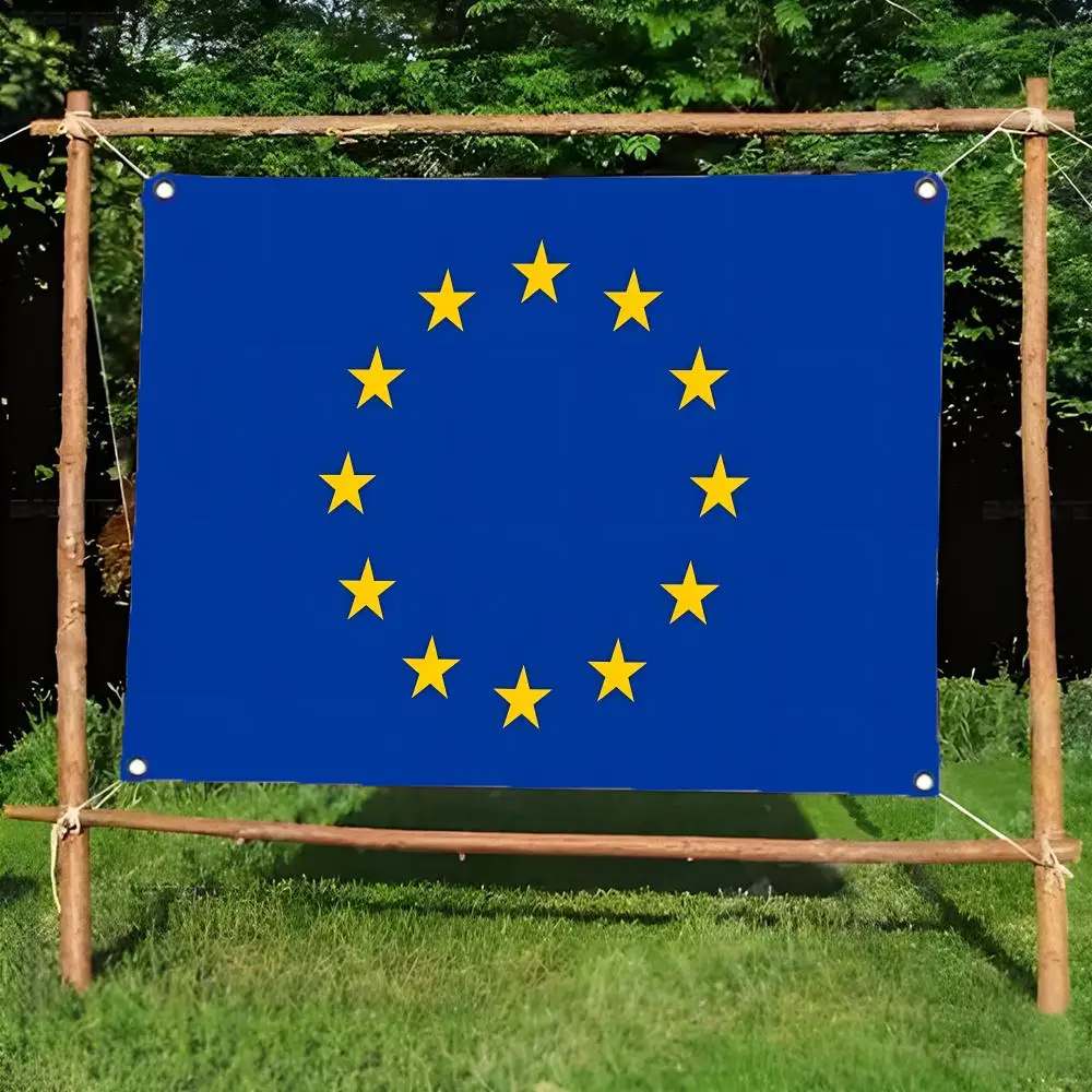 organization F of the European Union Flags Daily four ring borderless design indoor outdoor decor easy hang install