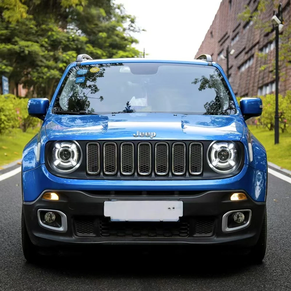 

2-х шт. светодиодные фары в сборе для JEEP Renegade 2015-2021 с полностью светодиодными фарами, дневные ходовые огни Plug and Play