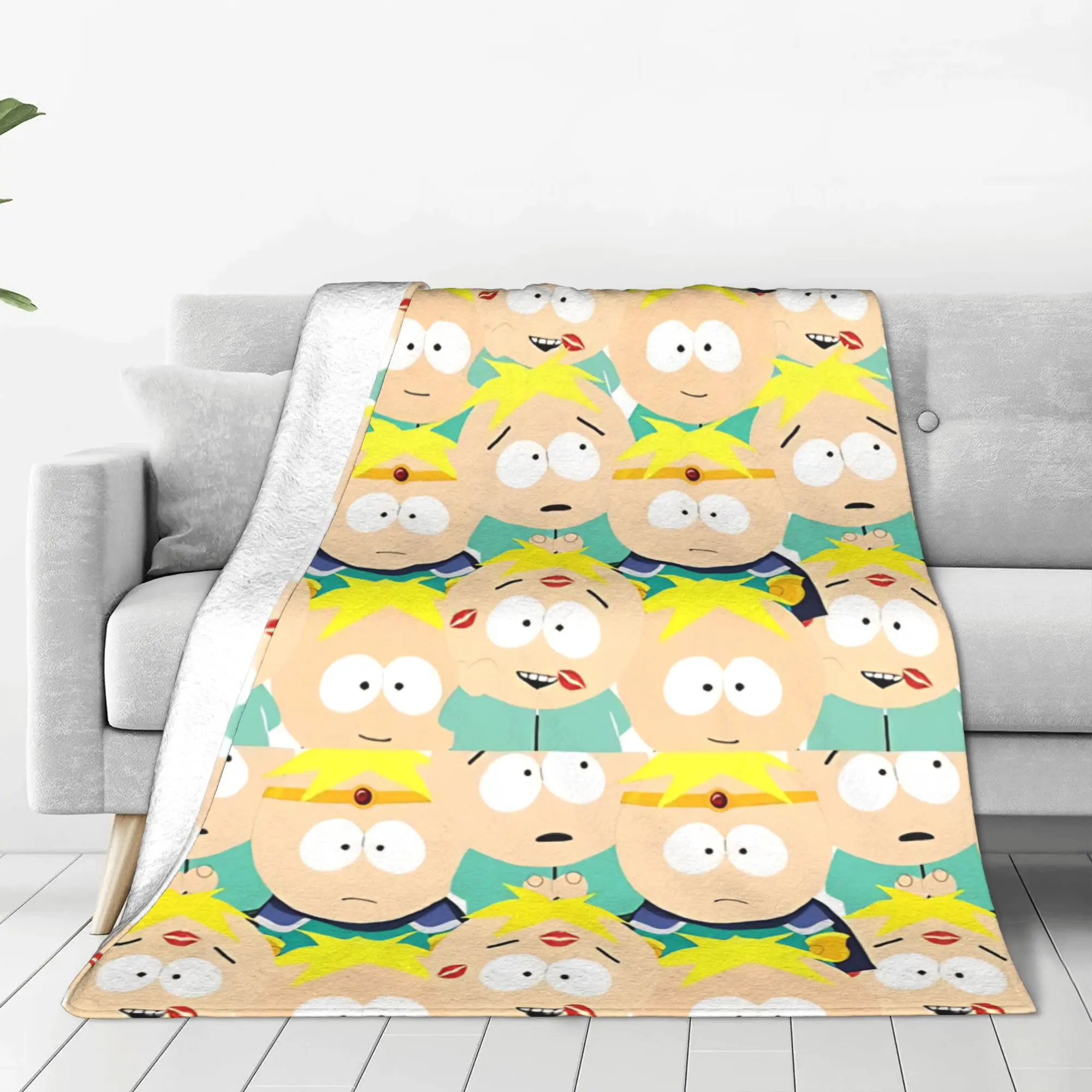 1PC Butters stotch collage S-South Park Home Room Decorations Winter Blankets For Adults Bedding Home Interior Sofa Knee