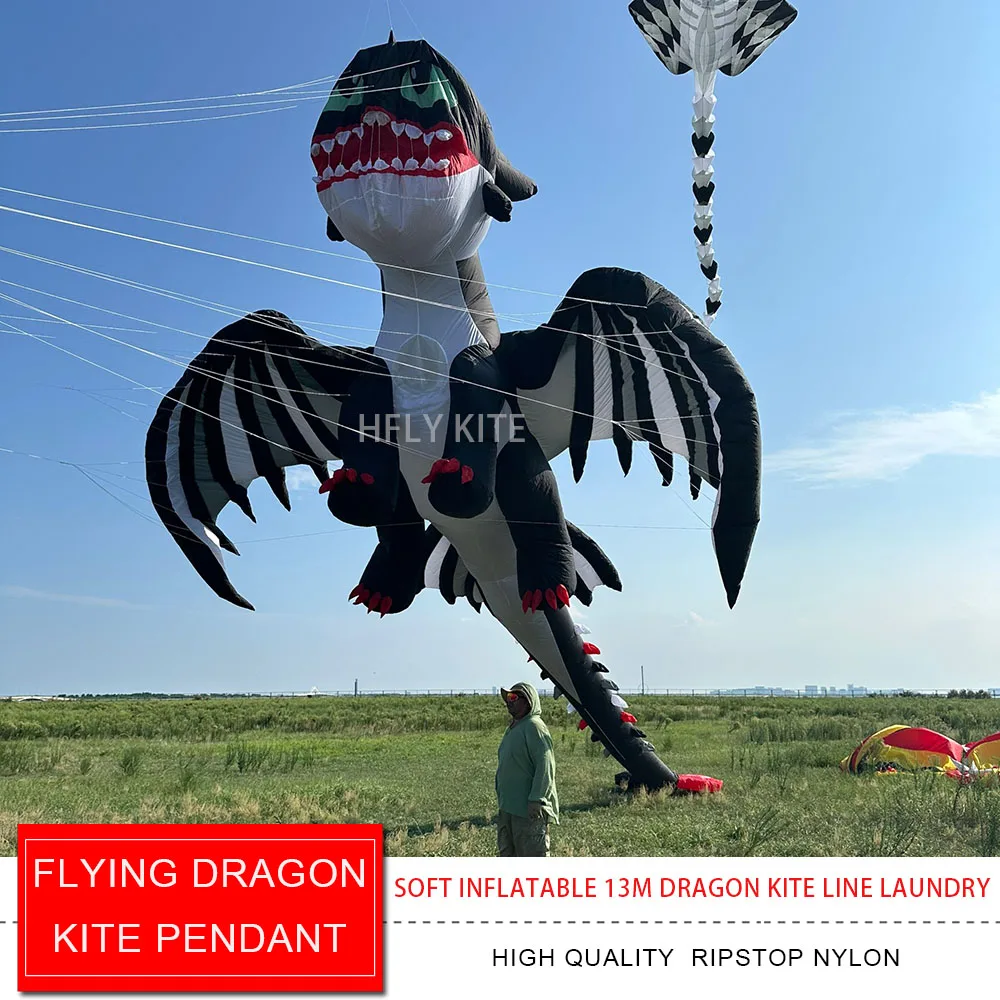 New Arrive Giant Soft Inflatable Flying Dragon Kite Line Laundry forAdults High Quality Ripstop Nylon Show Dragon Kite Pendant