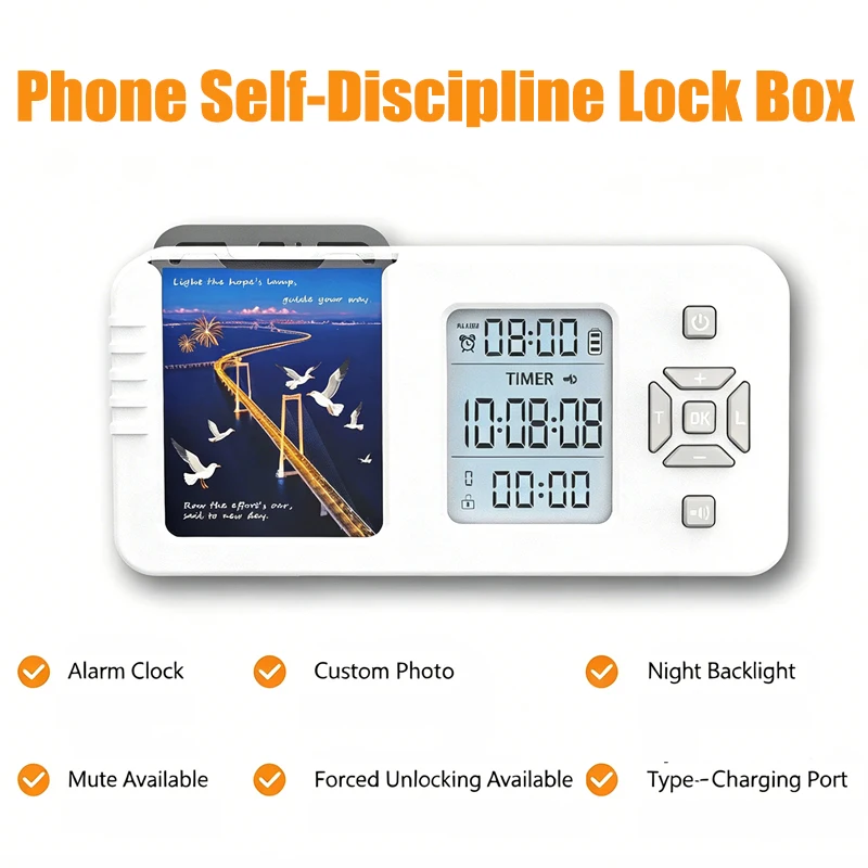 Mobile Phone Lock Box with Display Screen Cell Phone Lockbox Timer Self Discipline Timed Student Internet Addiction Time Manager