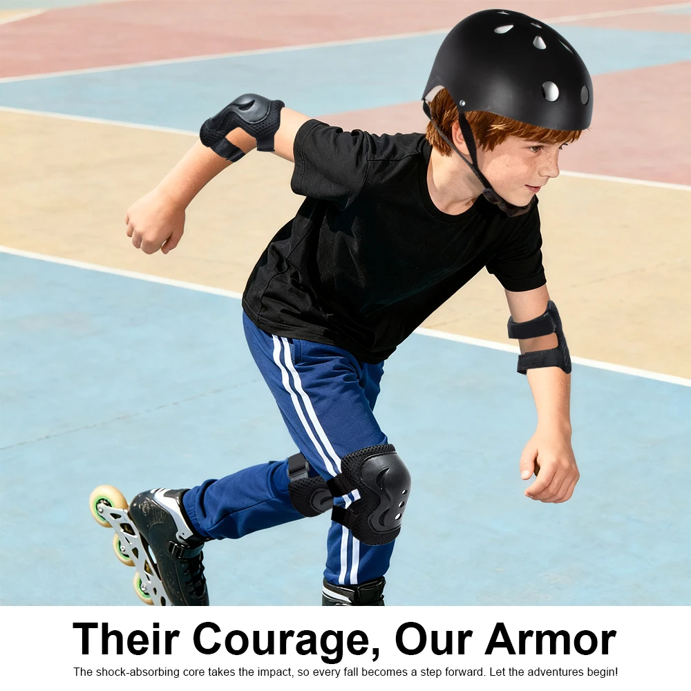 

7PCS Kids Bike Helmet Set Skateboard Knee Pads, Adjustable for Girls Kids 3-10 Helmet Elbow Pads Wrist Guards for Sport Cycling