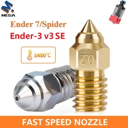 3PCS High Speed Nozzles 3D Printer Parts 0.2 0.3 0.4 0.5 0.8 1.0 1.2mm For Ender 7 Spider Ender 5 S1 for Ender-3 V3 SE