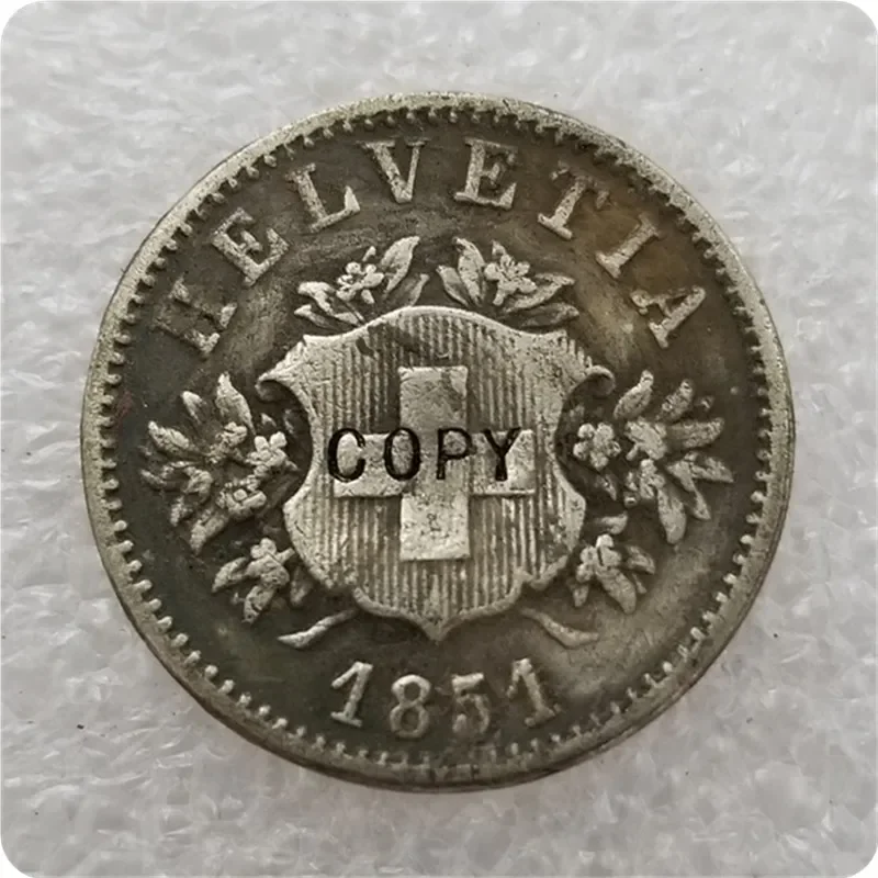 1851-BB SWITZERLAND Billon 20 rappen COIN COPY commemorative coins-replica coins medal coins collectibles