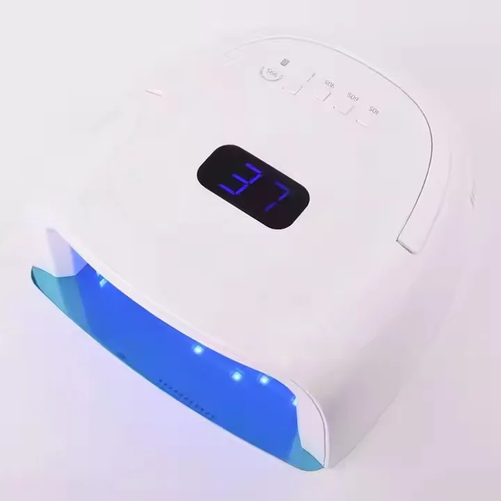 โคมไฟเจลบ่มแบบพกพาระดับมืออาชีพพร้อมตัวจับเวลา 4 ตัวเครื่องเป่าเล็บสําหรับร้านทําเล็บ