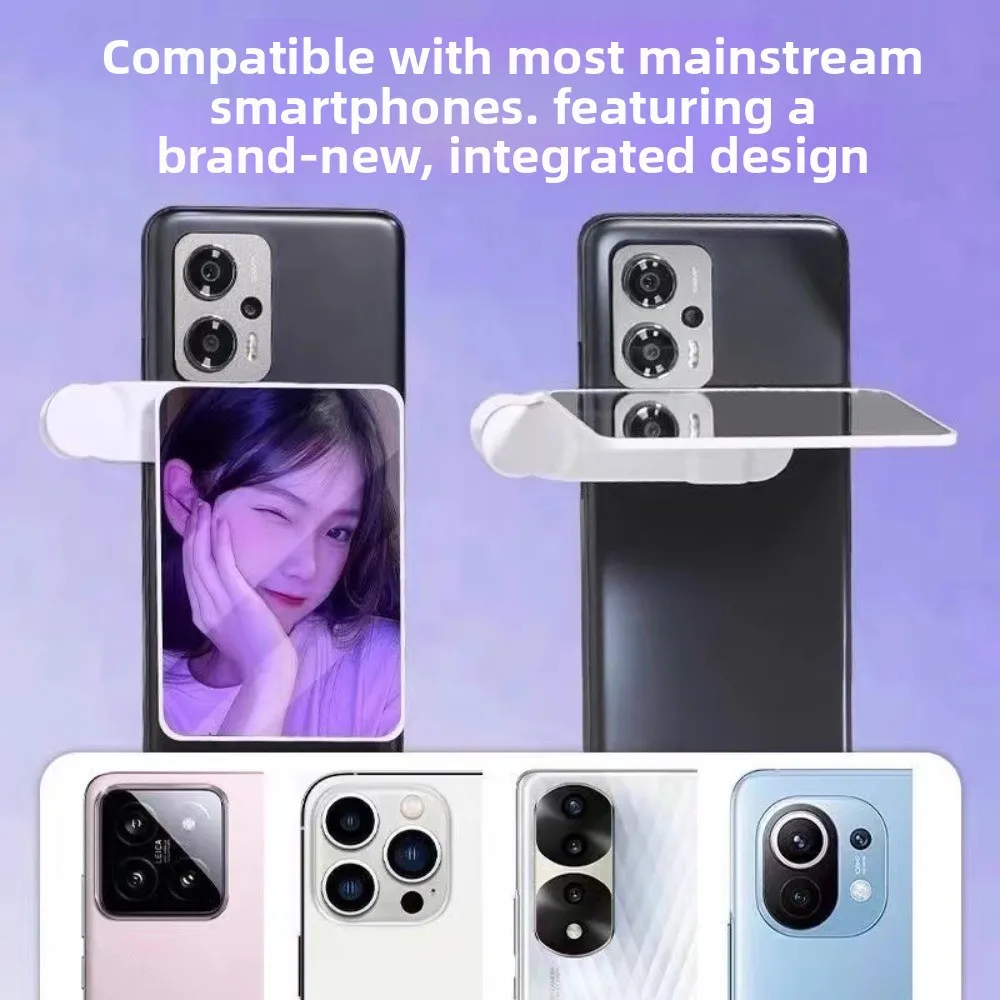 Adjustable Smartphone Camera Mirror Portable with Cleaning Cloth Reflection Clip Kit Mirror Effect HD Glass Quality