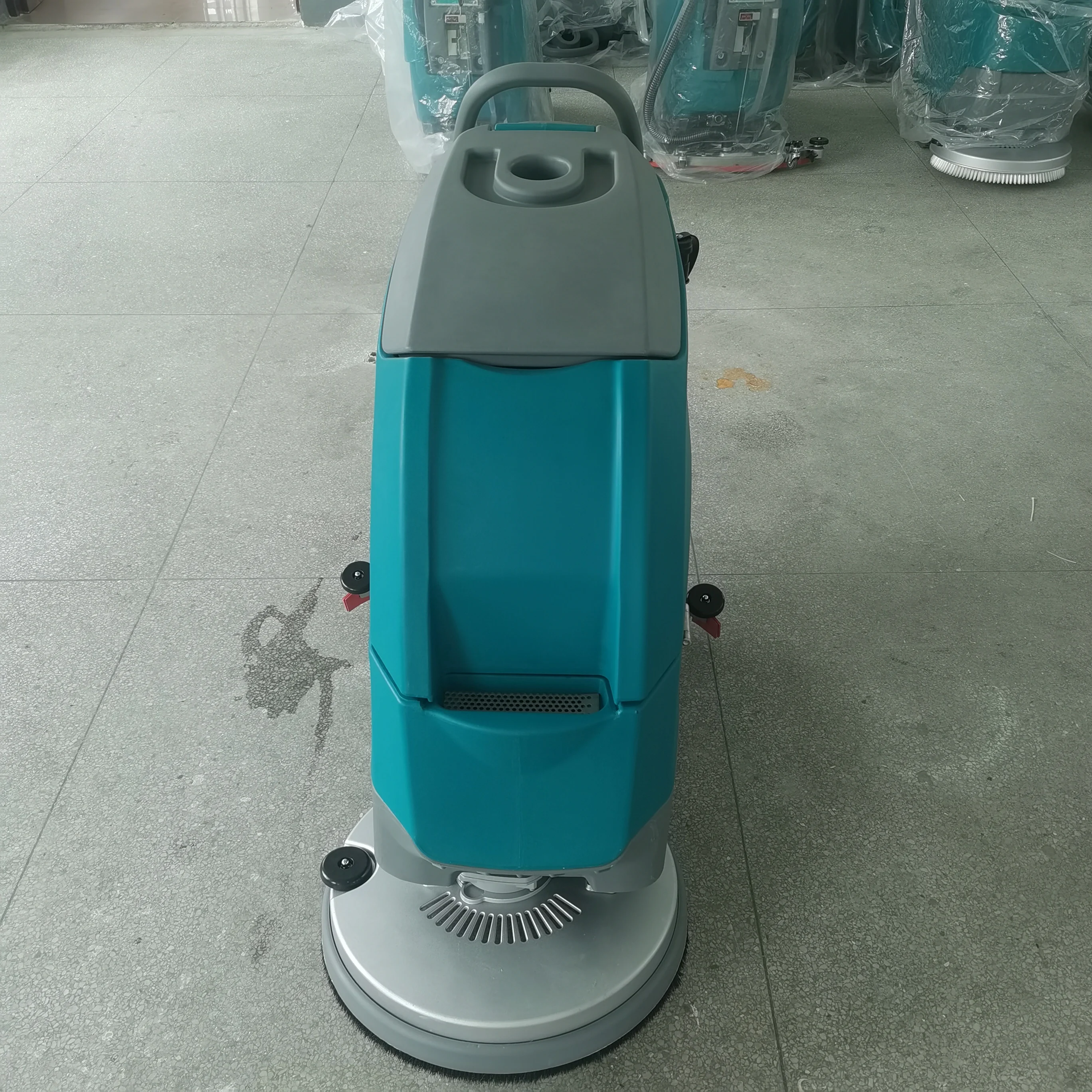 24V Electric Walk-Behind Floor Scrubber New Condition Home Restaurant Cleaning Tool Made Plastic Material Side Brush Manual Fuel