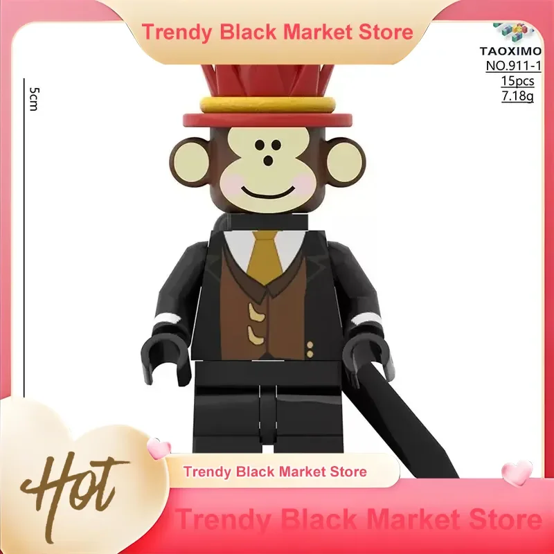 TAOXIMOC Roblox Steal A Brainrot Monkey, 5cm, 15 Piezas, Bloques de Construcción Coleccionables, Juguete Periférico para Niños y Fanáticos de los Juegos