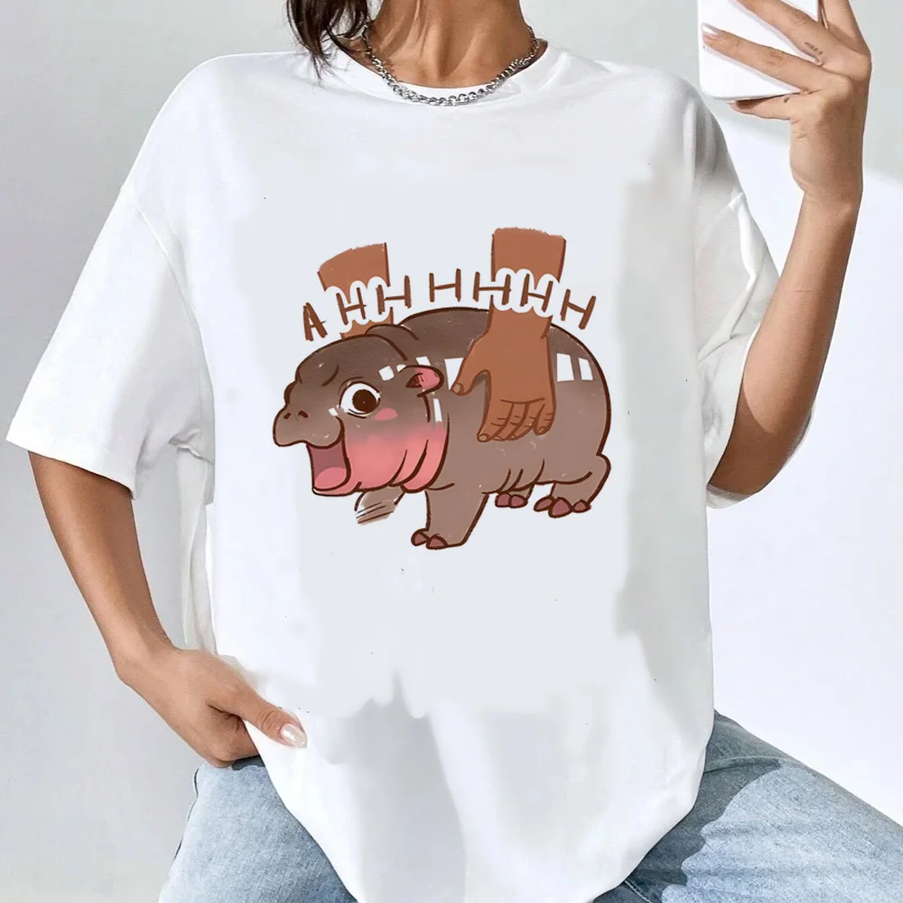 

Moo Deng t shirt girl women aesthetic harajuku Grunge t shirt Gothic Colorful women University