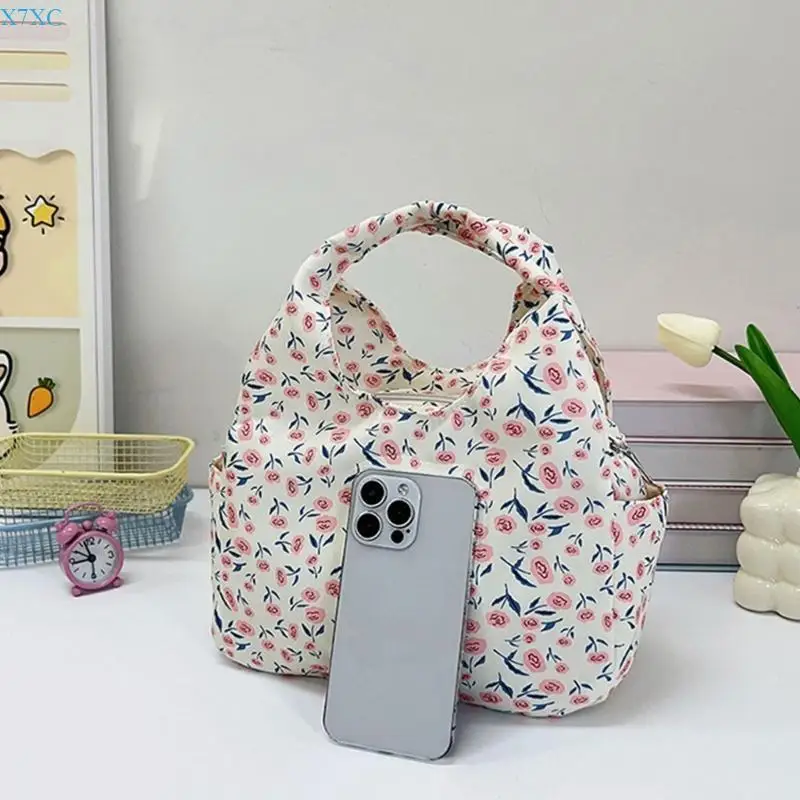 

X7XC Women's Floral Lunch Bag and Compact Handbag for Casual Work and Travel