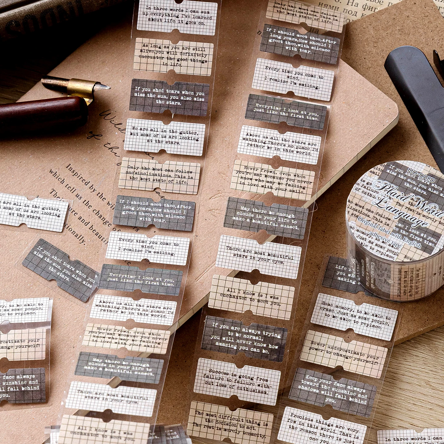 Salt-Style Die-Cut Journal Tape, High Aesthetic Value, Vintage Border, Self-Adhesive Label Stickers, Writable Memo Index Stickers