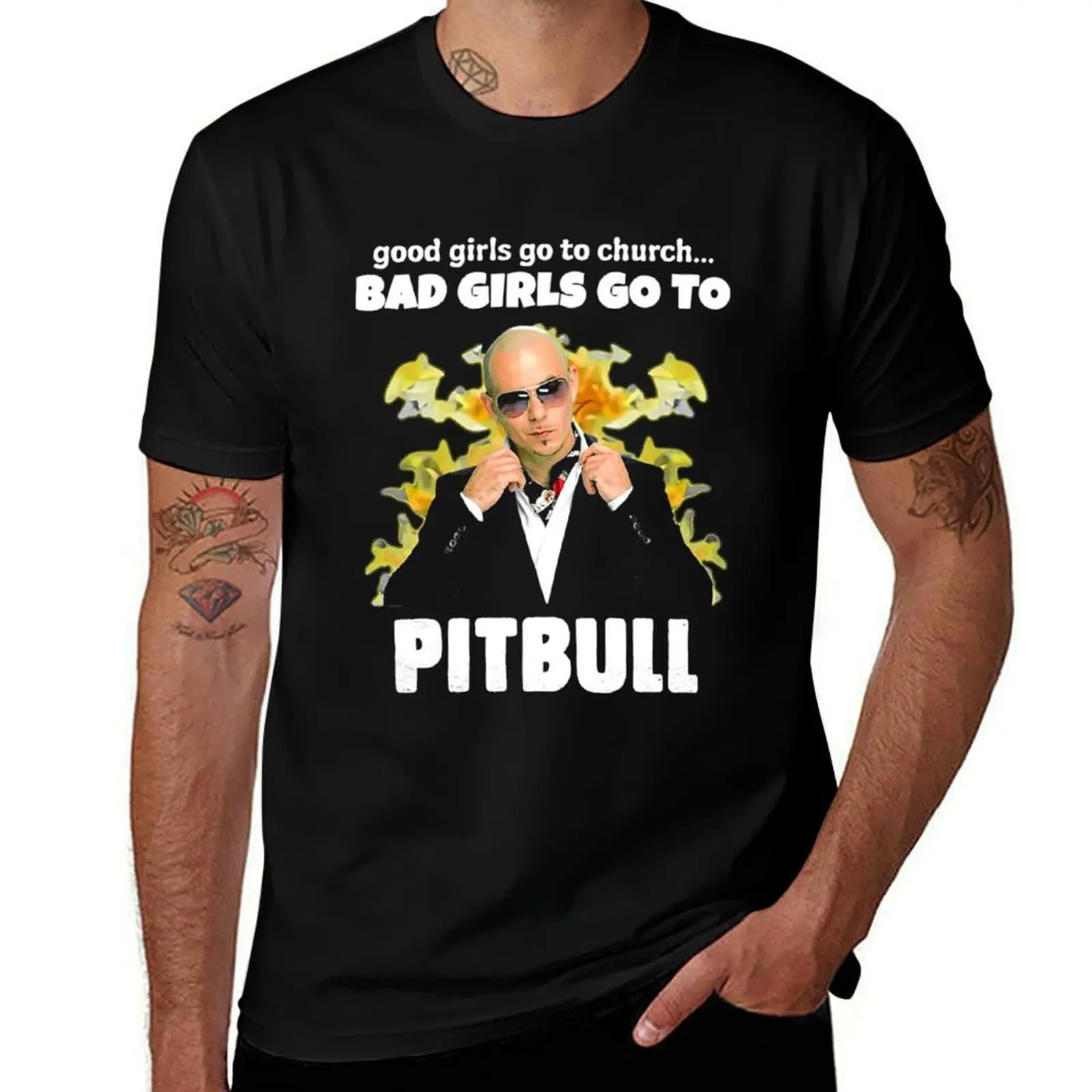 Good Girls Go Church Bad Girls Go Pitbull T-Shirt Water Resistant Casual T-Shirt