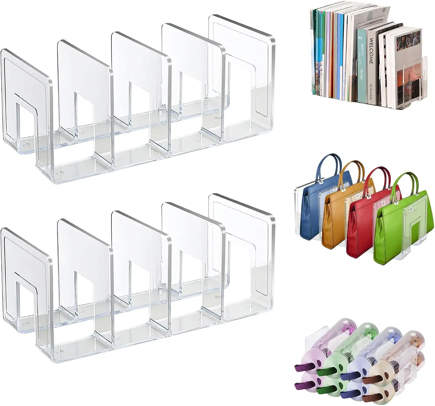 

Акриловый органайзер для сумок из 2 предметов — прозрачный разделитель для гардероба, стеллаж для хранения большой емкости, другое (органайзер для аксессуаров)