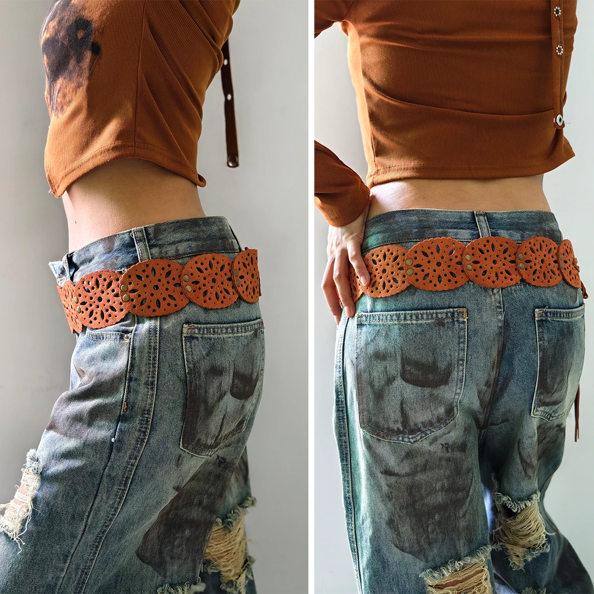 جديد الصيف الشتاء أزياء بسيطة أنيقة تنوعا قابل للتعديل طويلة لينة جلد الغزال حزام حبل رقيقة معطف اللباس الجينز زنار #4