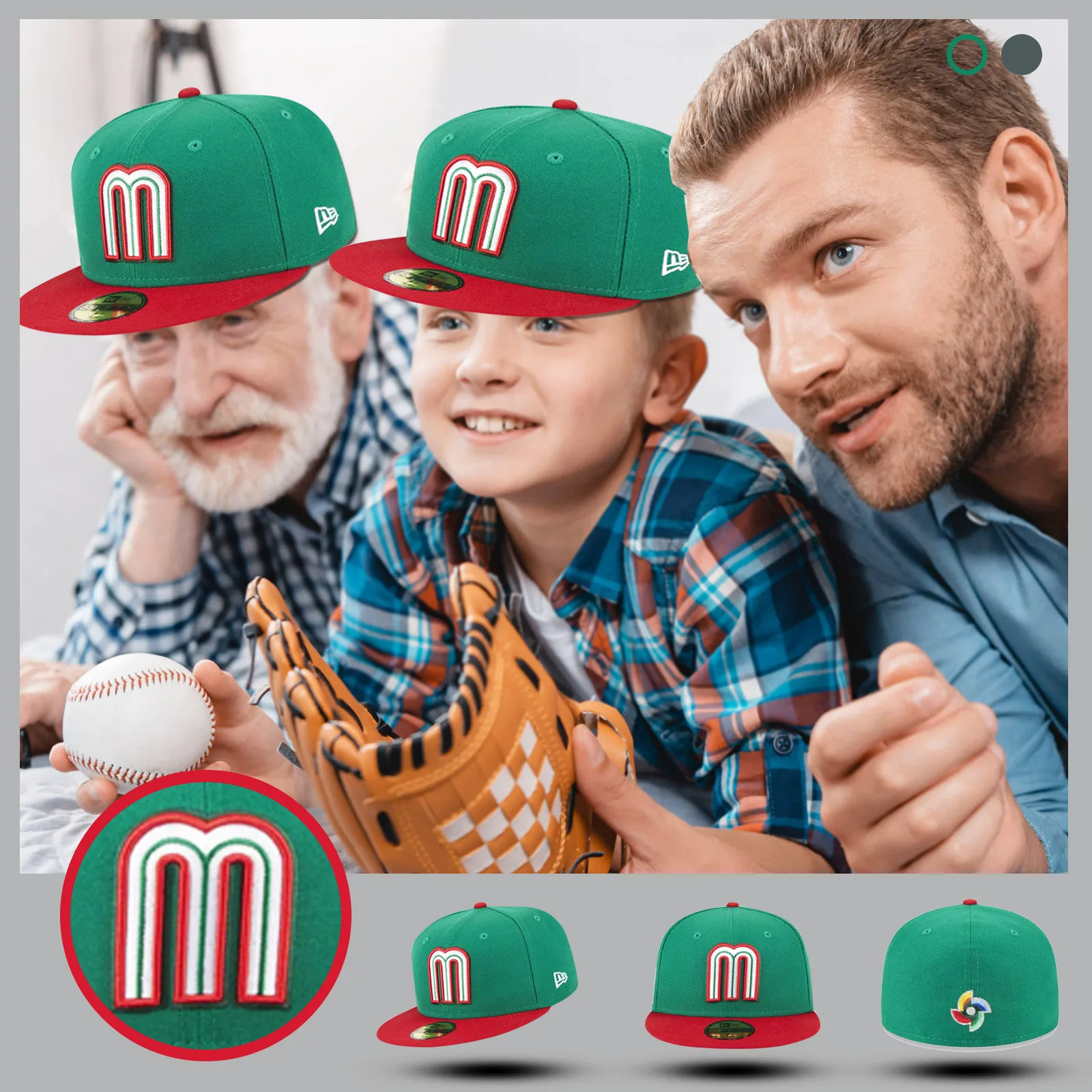 Mexico Flag Pattern Snapback Hat Baseball Cap Flat Bill Caps Unisex Hip-Hop Trucker Hat Adjustable For Men Women Chapeaux