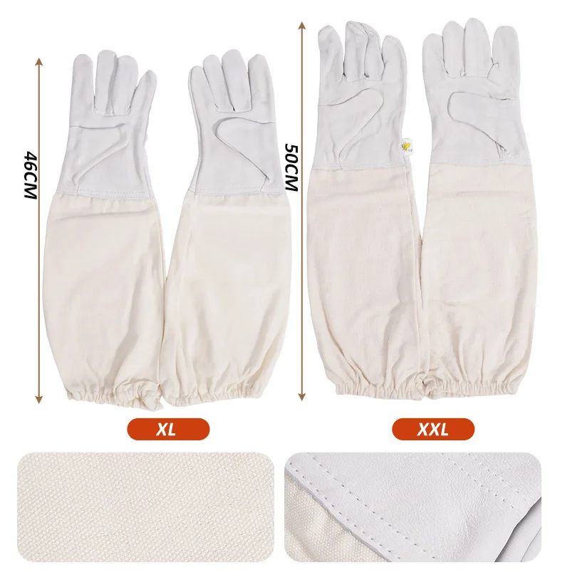 1 Pair Beekeeping Gloves Bee Sting Long Gloves For Beekeepers Beekeeping Tools Protective Sleeves Canvas Breathable Anti Bee