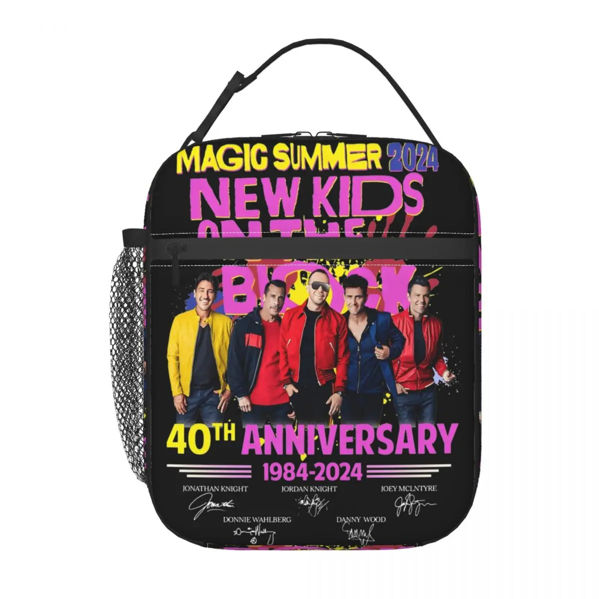 Fiambrera térmica reutilizable para niños, bolsa de almuerzo aislante para exteriores, NKOTB, Rock Band, 2024