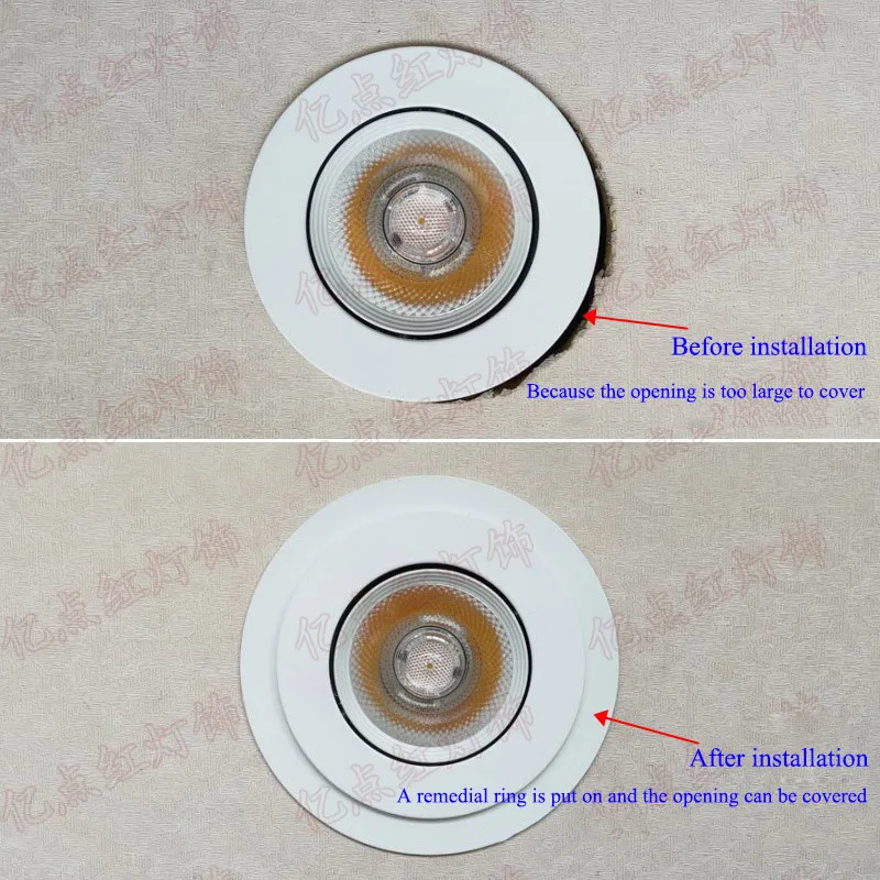 อะแดปเตอร์ขาตั้งหลอดไฟสปอตไลท์ LED downlight วงเล็บโป๊ะโคมไฟวงแหวนขยายกรอบด้านนอกสีขาวตัดวงกลมเยียวยา โครงโคมไฟ โครงโคมไฟ โคมไฟระย้า โคมไฟ Shade