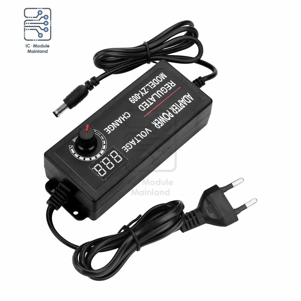 AC100-240V to DC 3V 5V 6V 9V 12V 15V 18V 24V 3A 5A Adjustable Power Supply Adapter High Power Display Switching Power Supply