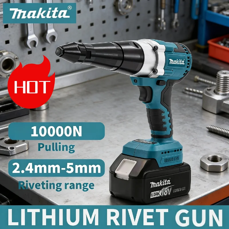 

Makita Electric Rivet Gun LED Cordless Multifunctional Rivet Nut Gun Automatic Riveting Brushless Tool For 18V Battery