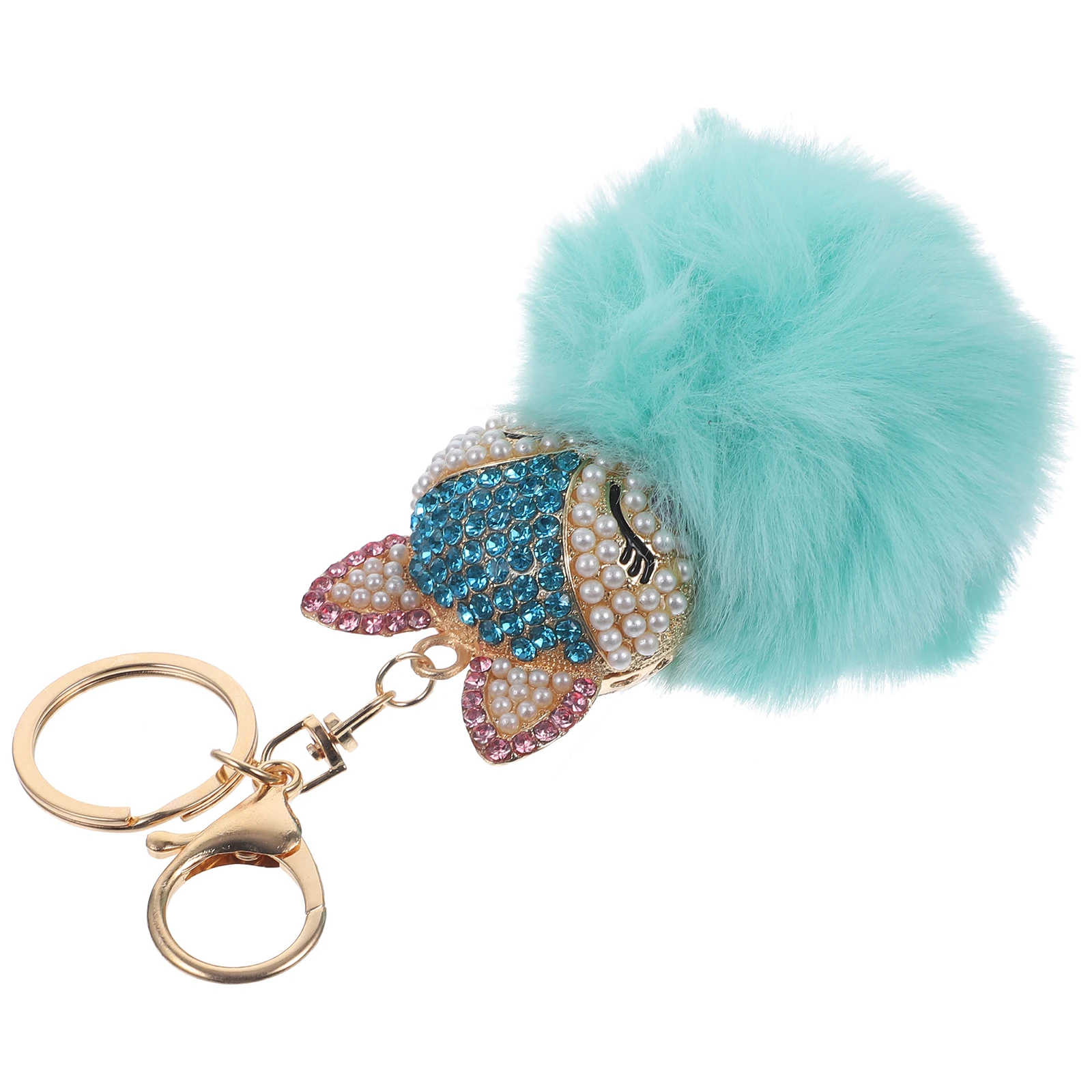 

Keychain Cute Pendant Adorable Diy Ball Trinket Ring Car Accessories Animal Wool Child Girl