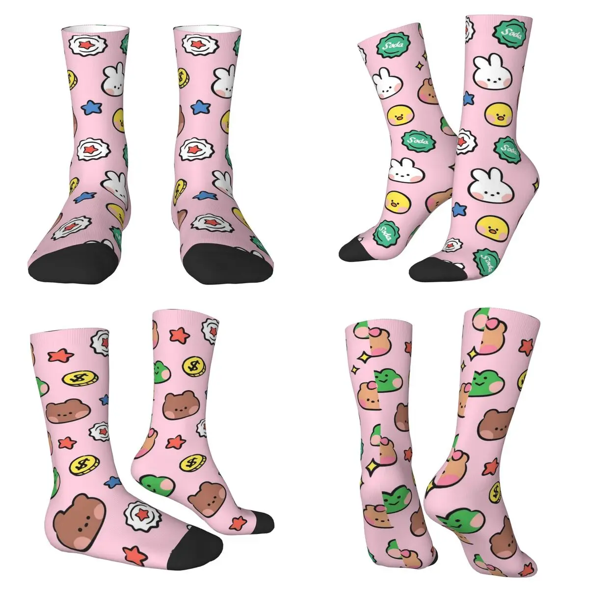 

Cartoon Animal Pattern Socks Harajuku High Quality Stockings All Season Long Socks Accessories for Man's Woman's Christmas Gifts