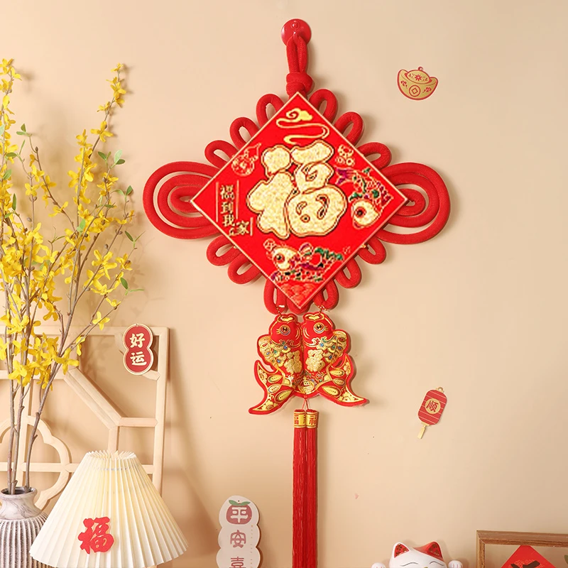 Large Size Chinese Knot Chinese Knot Ornament Spring Festival Hanging Wall Decor New Year Red Pendant Good Luck Festival Decor