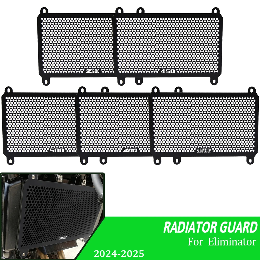 Motorcycle Radiator Guard Coolant Recovery Tank Shield Cover For Kawasaki Ninja 500 400 Z500 Z400 Eliminator 400 450 2018-2025
