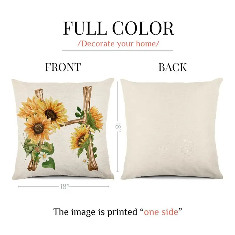 AA77 Spring Pillow Covers 18X18 Set of 4, Cushion Case Spring Decorations Farmhouse Throw Pillow Covers, Home Decor
