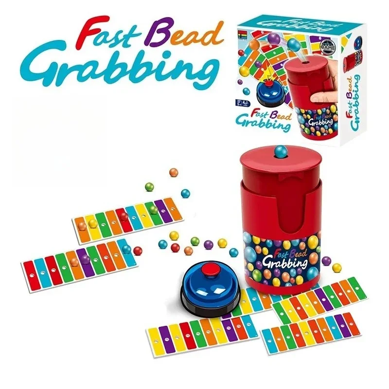 

Fast Bead Grabbing Board Game for Two Players with Exciting Bells Funny Match Strategy Games Perfect for Kids Adults Interaction