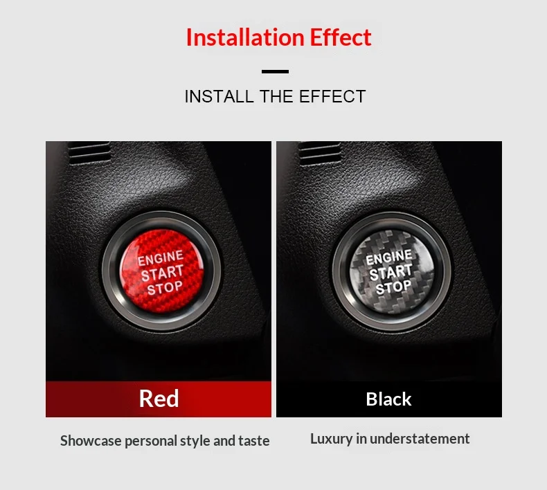 Echte Carbonfaser-Autozubehör-Aufkleber für den Motorstart-Stopp-Knopf, Innenverkleidung für Lexus IS ES GS NX RX LX RC F. – Detail 5