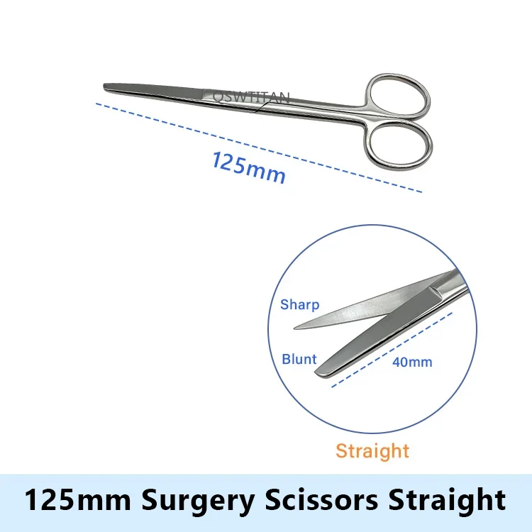 12.5-16Cm Schaar Chirurgisch Hulpmiddel 1 Stuk Rechte Gebogen Roestvrijstalen Plastische Chirurgie Instrumenten