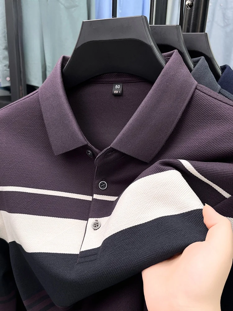 

Lormen Men's Casual Long Sve irt Autumn Faion Color Blo Loose Fit Busin Casual Polyester Blend Breathable