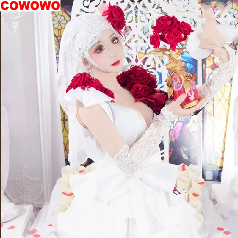 Identity V Vera Nair Scarlet Bride Flower Bridal Women Dress Cosplay Costume Cos Game Anime Party Uniform Hallowen Play Role