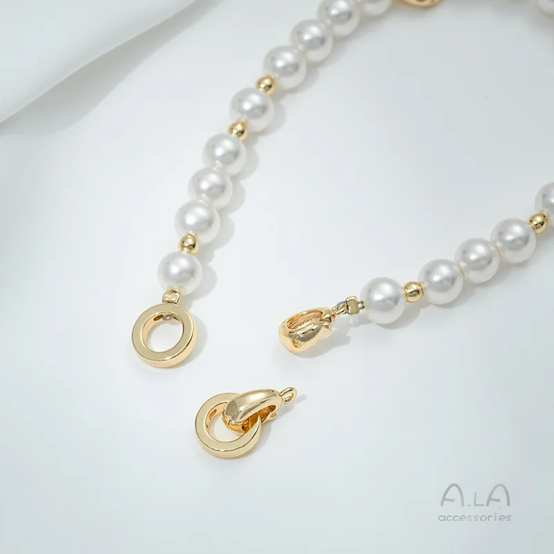 

Позолоченная 14-каратным золотом застежка-кольцо 9 мм с жемчугом для рукоделия, для браслетов, ожерелий, ювелирных изделий, соединительная фурнитура