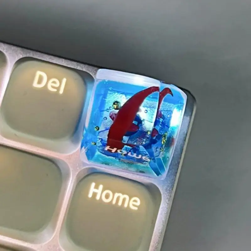 D5BB Underwater Fish Themed Resin Keycaps Vibranted For Mechanical Keyboards In Multiple Color Option