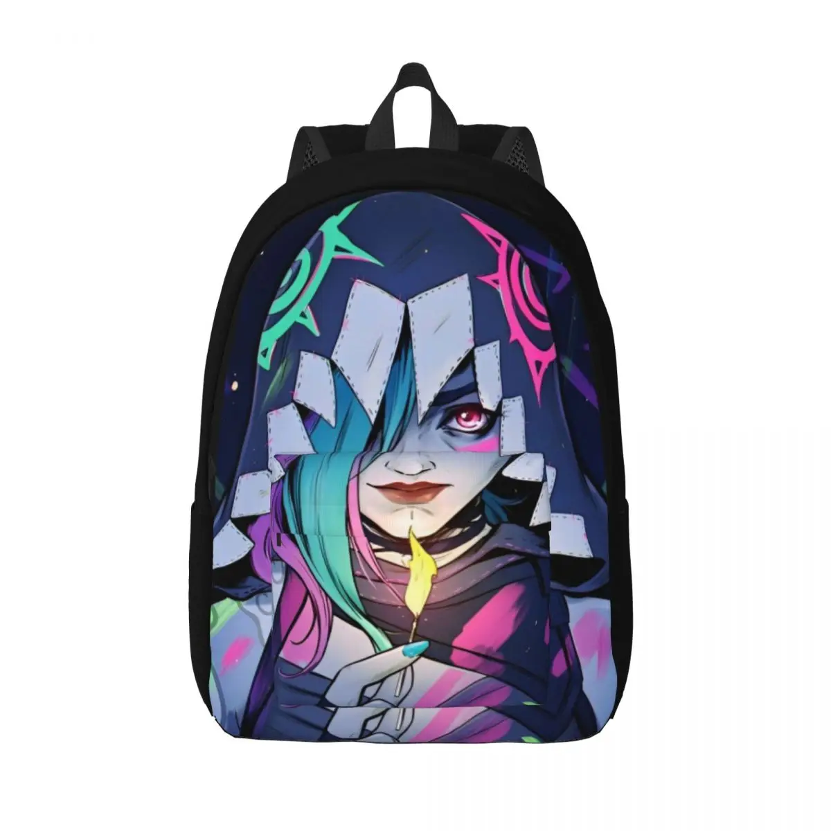 Jinx Arcane Backpack for Men Women High School Hiking Travel Daypack Action Adventure Fantasy Laptop Computer Canvas Bags