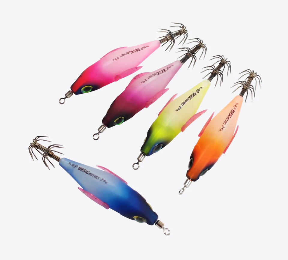 5 Stück UV-Leuchtende Tintenfisch-Jigs Egi-Köder mit Scharfen Haken, Leuchtende Holz-Garnelenköder für Salzwasser, Oktopus- und Tintenfisch-Angeln, Meeresangel-Zubehör-Set – Detail 10