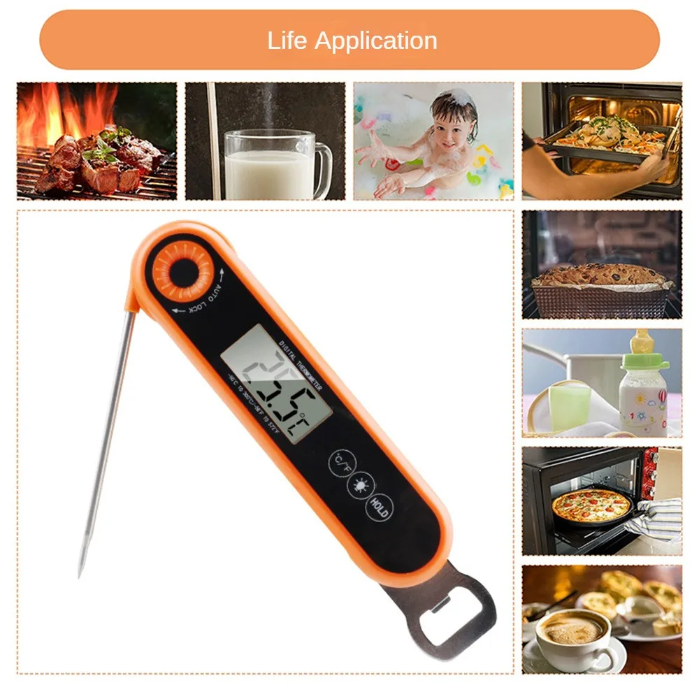 ThermoPro TP03H Digital Backlight Folding Barbecue Kitchen Cooking Meat Thermometer With Lock Function