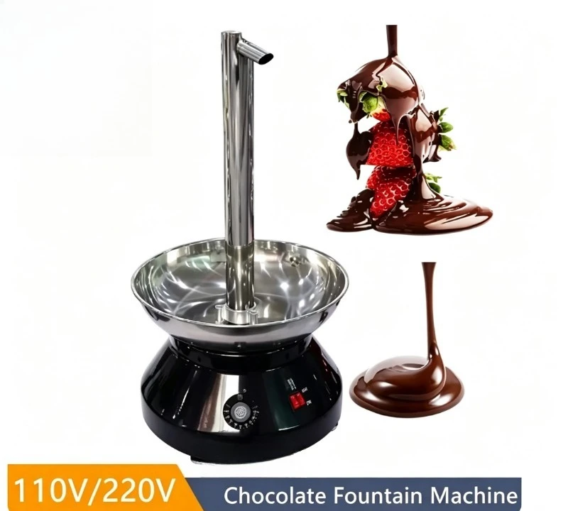 Commercial Chocolate Fountain Machine Single Column with Faucet Buffet Party Restaurant Chocolate Melting Waterfall Machine