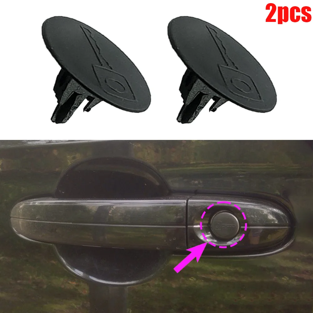 new 2Pcs Auto Door Handle KeyHole Key Hole Cap Plug Trim Cover Clips Dustproof For Mercedes-Benz A B C E Class W168 W245 W202