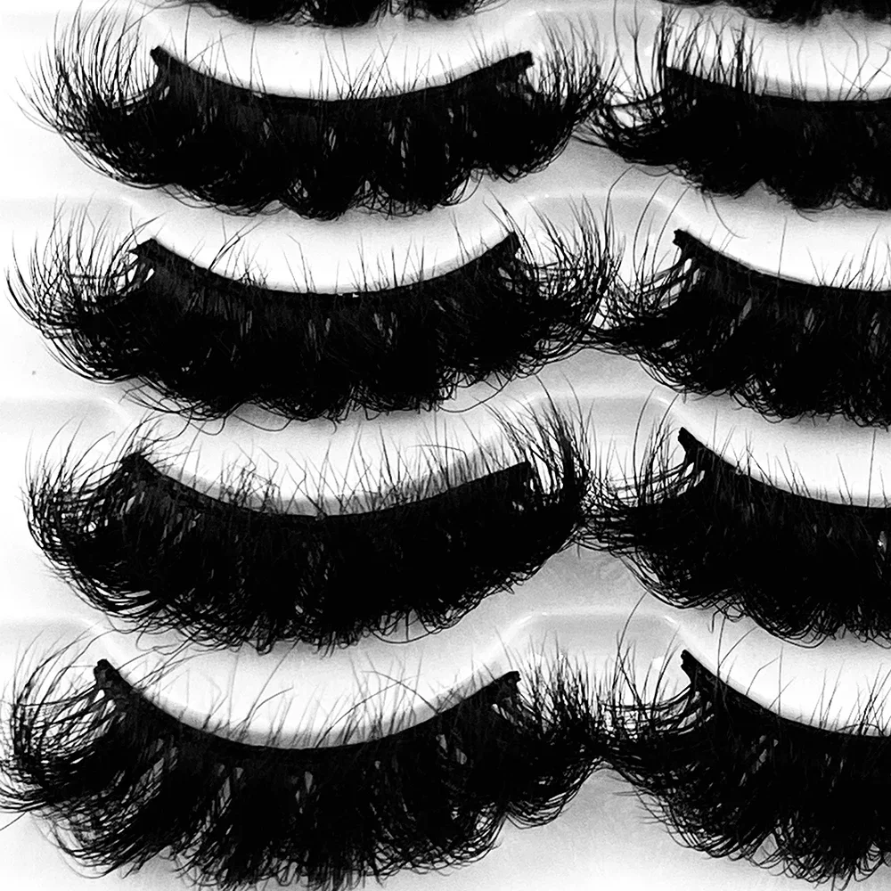 5 Pairs False Eyelashes, Full Strip 20mm Long Lashes , Fluffy Volume Lashes, Faux Mink Dramatic Look Volume Strip Lashes