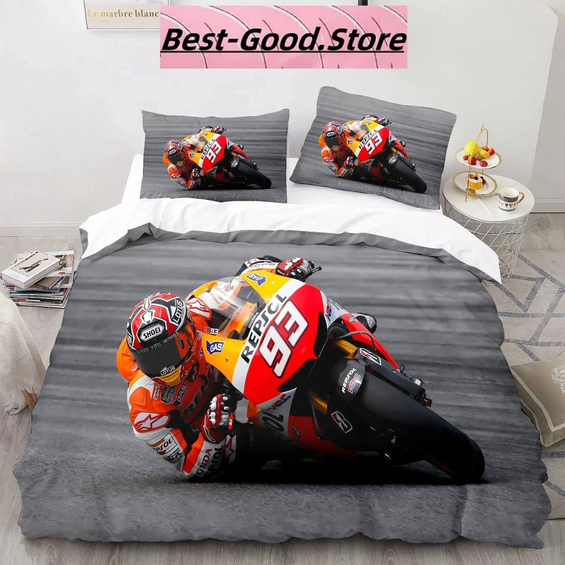 3D Print Fashion Marc 93 Marquez Bedding Set Boys Girls Twin Queen King Size Duvet Cover Pillowcase Bed boys Adult Bedroom